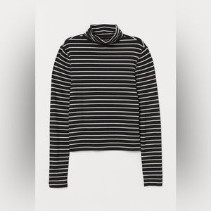 H&M stripped cropped turtleneck